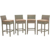 Conduit Outdoor Patio Wicker Rattan Bar Stool Set of 4 by Modway| Brown