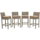 Conduit Outdoor Patio Wicker Rattan Bar Stool Set of 4 by Modway| Brown