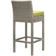 Conduit Outdoor Patio Wicker Rattan Bar Stool Set of 2 by Modway| Green
