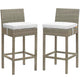 Conduit Outdoor Patio Wicker Rattan Bar Stool Set of 2 by Modway| White