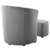 Divulge Performance Velvet Arm Chair and Ottoman Set by Modway| Gray