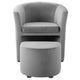 Divulge Performance Velvet Arm Chair and Ottoman Set by Modway| Gray