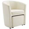 Modway Divulge Performance Velvet Armchair and Ottoman Set in Ivory MDY-EEI-3607-IVO