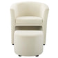 Modway Divulge Performance Velvet Armchair and Ottoman Set in Ivory MDY-EEI-3607-IVO