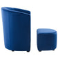 Modway Divulge Performance Velvet Armchair and Ottoman Set in Navy MDY-EEI-3607-NAV