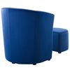 Modway Divulge Performance Velvet Armchair and Ottoman Set in Navy MDY-EEI-3607-NAV