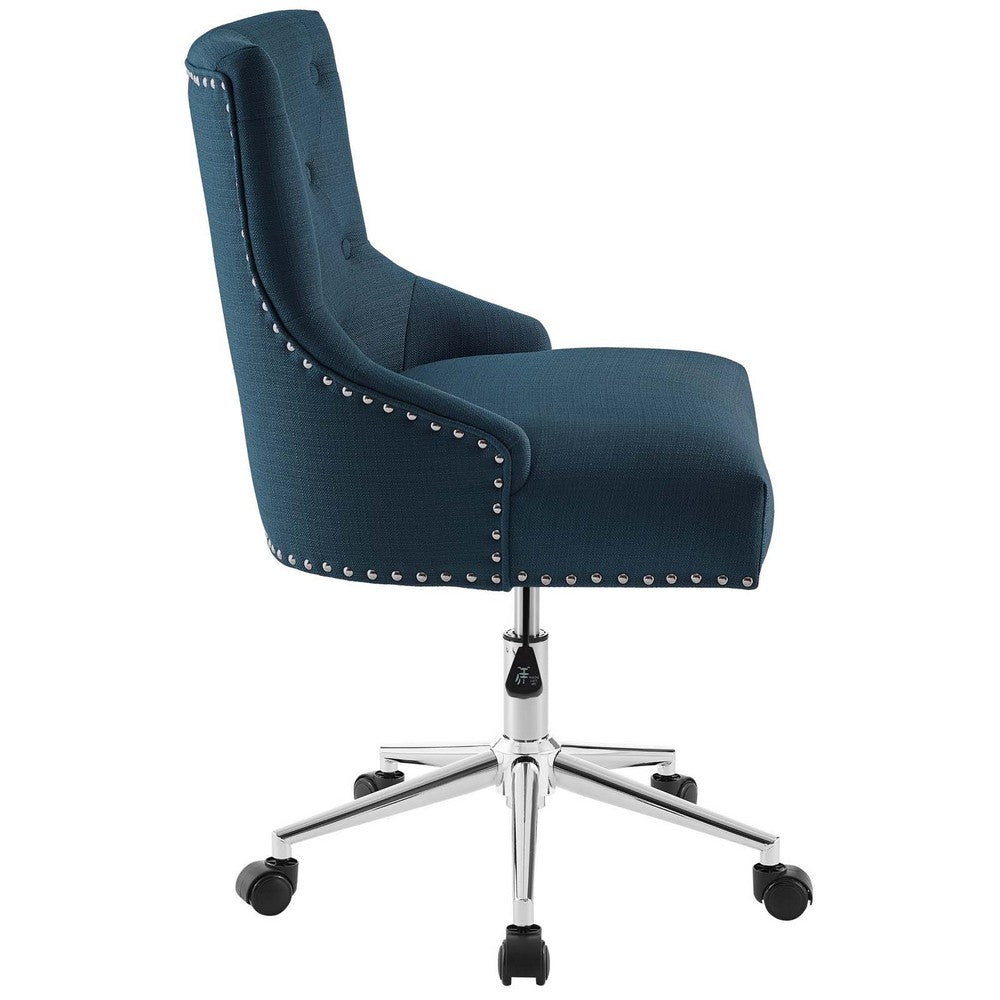 Regent Tufted Button Swivel Upholstered Fabric Office Chair by Modway| Blue