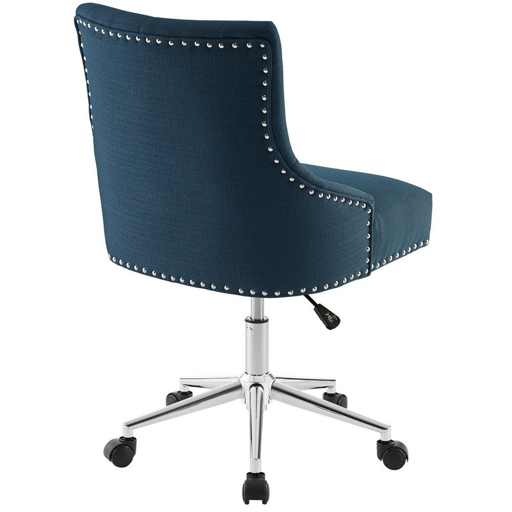 Regent Tufted Button Swivel Upholstered Fabric Office Chair by Modway| Blue