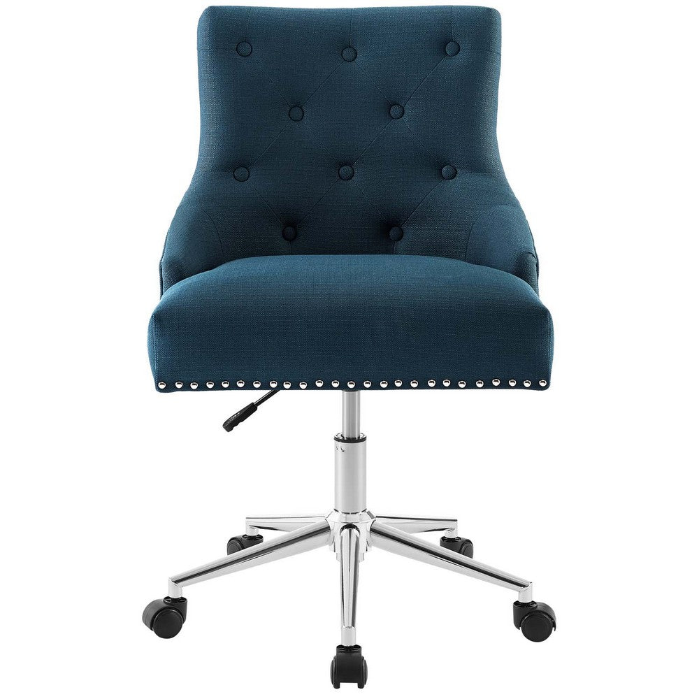 Regent Tufted Button Swivel Upholstered Fabric Office Chair by Modway| Blue