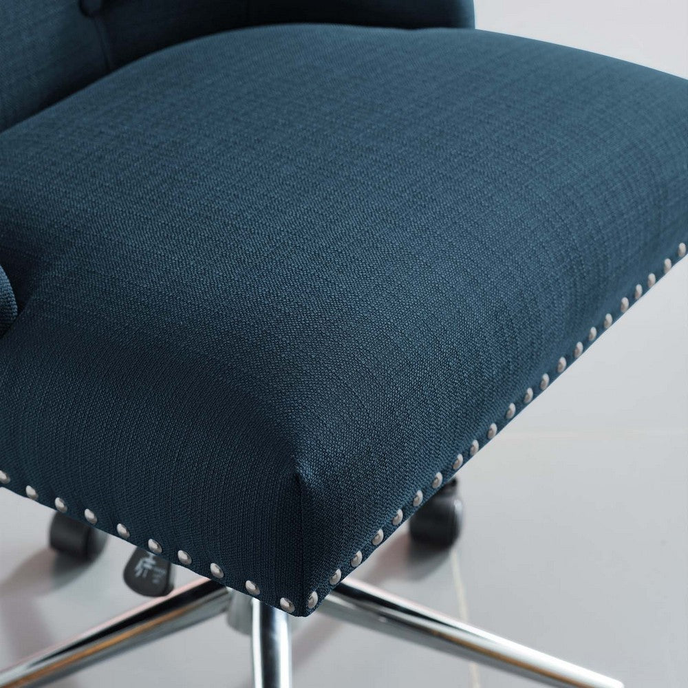 Regent Tufted Button Swivel Upholstered Fabric Office Chair by Modway| Blue