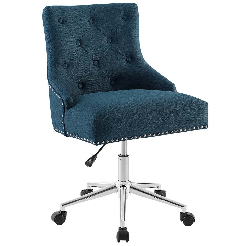 Regent Tufted Button Swivel Upholstered Fabric Office Chair by Modway| Blue