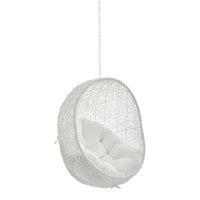 Modway Hide Wicker Rattan SunbrellaÂ® Fabric Outdoor Patio Swing Chair with Hanging Steel Chain in White White