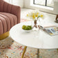 Modway Lippa 36’’ Mid-Century Modern Round Coffee Table with Tripod Base in Gold White MDY-EEI-3663-GLD-WHI