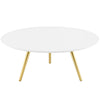 Modway Lippa 36" Mid-Century Modern Round Coffee Table with Tripod Base in Gold White