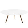 Lippa 40" Round Wood Coffee Table with Tripod Base by Modway| White