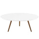 Lippa 40" Round Wood Coffee Table with Tripod Base by Modway| White