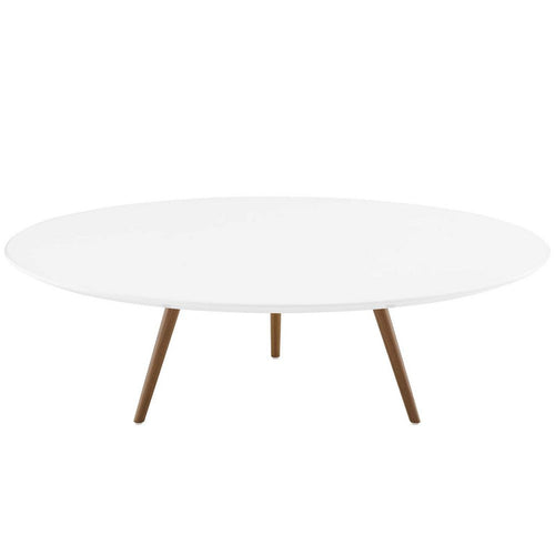 Lippa 48" Round Wood Coffee Table with Tripod Base by Modway| White