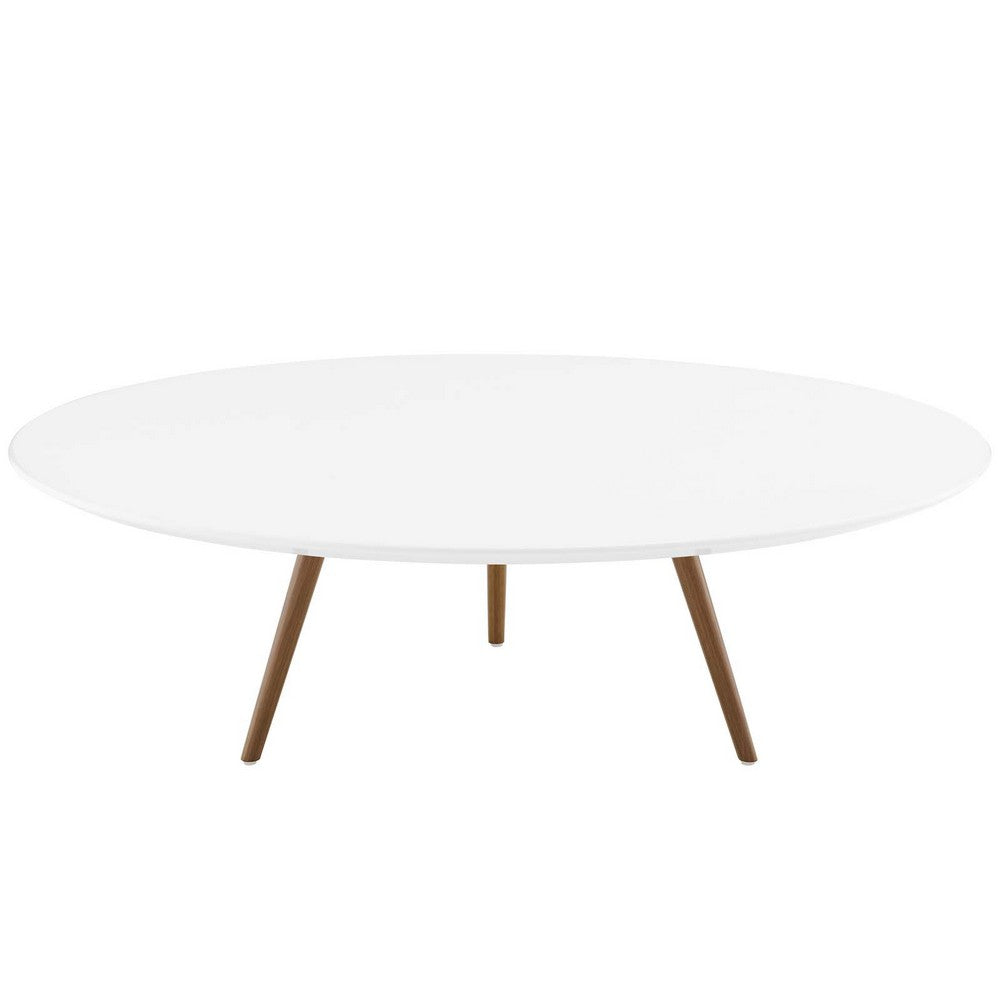 Lippa 48" Round Wood Coffee Table with Tripod Base by Modway| White