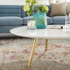 Modway Lippa 40’’ Mid-Century Modern Round Coffee Table with Tripod Base in Gold White MDY-EEI-3670-GLD-WHI