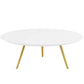 Modway Lippa 40" Mid-Century Modern Round Coffee Table with Tripod Base in Gold White