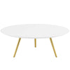 Modway Lippa 40" Mid-Century Modern Round Coffee Table with Tripod Base in Gold White