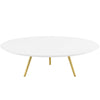 Modway Lippa 47" Mid-Century Modern Round Coffee Table with Tripod Base in Gold White