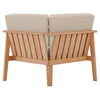 33 Inch Outdoor Patio Eucalyptus Wood Corner Chair, Natural Brown - No Shipping Charges