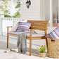 Modway Viewscape Outdoor Patio Ash Wood Loveseat with Natural Taupe Cushions