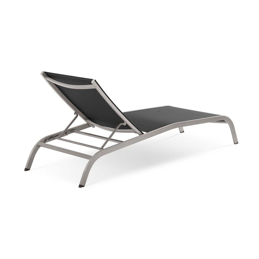 Savannah Mesh Chaise Outdoor Patio Aluminum Lounge Chair by Modway| Black