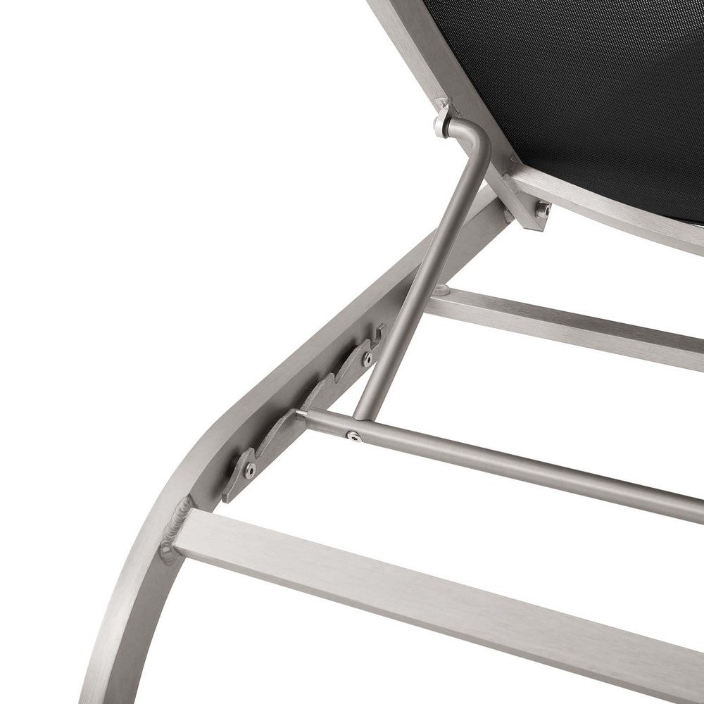 Savannah Mesh Chaise Outdoor Patio Aluminum Lounge Chair by Modway| Black