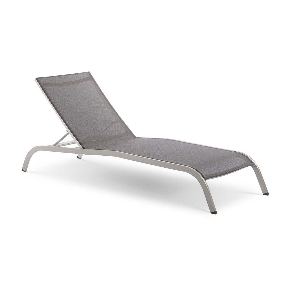 Modway Savannah Outdoor Patio Mesh Chaise Lounge Chair in Gray