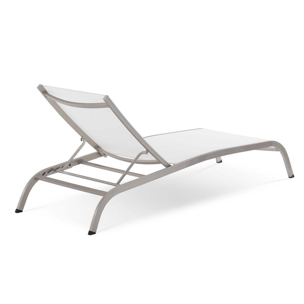 Modway Savannah Outdoor Patio Mesh Chaise Lounge Chair in White 25 x 76.5 x 12 MDY-EEI-3721-WHI