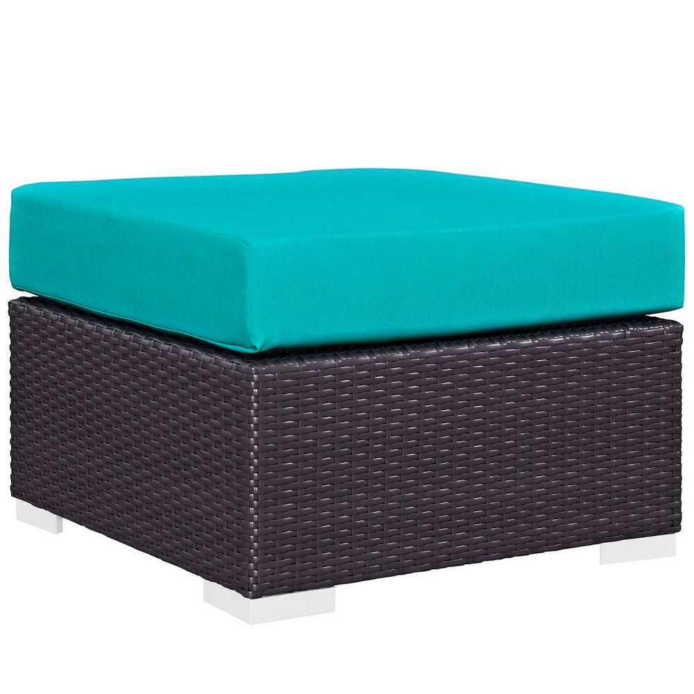 Convene 5 Piece Set Outdoor Patio with Fire Pit by Modway| Blue