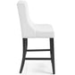 42 Inch Wingback Counter Stool, White Faux Leather Tapered Legs, Black  - No Shipping Charges