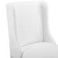 42 Inch Wingback Counter Stool, White Faux Leather Tapered Legs, Black  - No Shipping Charges