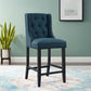 Baronet Tufted Button Upholstered Fabric Counter Stool - No Shipping Charges