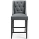 Modway Baronet Tufted Button Upholstered Fabric Counter Stool Gray 19.5 x 21 x 42 MDY-EEI-3739-GRY