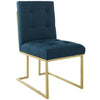 Privy Gold Stainless Steel Upholstered Fabric Dining Accent Chair  - No Shipping Charges