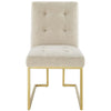 Privy Gold Stainless Steel Upholstered Fabric Dining Accent Chair  - No Shipping Charges