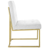Privy Gold Stainless Steel Upholstered Fabric Dining Accent Chair by Modway| White