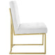 Privy Gold Stainless Steel Upholstered Fabric Dining Accent Chair by Modway| White