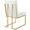 Privy Gold Stainless Steel Upholstered Fabric Dining Accent Chair by Modway| White