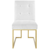 Privy Gold Stainless Steel Upholstered Fabric Dining Accent Chair by Modway| White