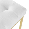 Privy Gold Stainless Steel Upholstered Fabric Dining Accent Chair by Modway| White
