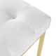 Privy Gold Stainless Steel Upholstered Fabric Dining Accent Chair by Modway| White
