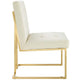 Privy Gold Stainless Steel Performance Velvet Dining Chair by Modway| White