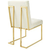 Privy Gold Stainless Steel Performance Velvet Dining Chair by Modway| White