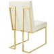 Privy Gold Stainless Steel Performance Velvet Dining Chair by Modway| White