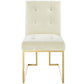 Privy Gold Stainless Steel Performance Velvet Dining Chair - No Shipping Charges