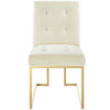 Privy Gold Stainless Steel Performance Velvet Dining Chair by Modway| White